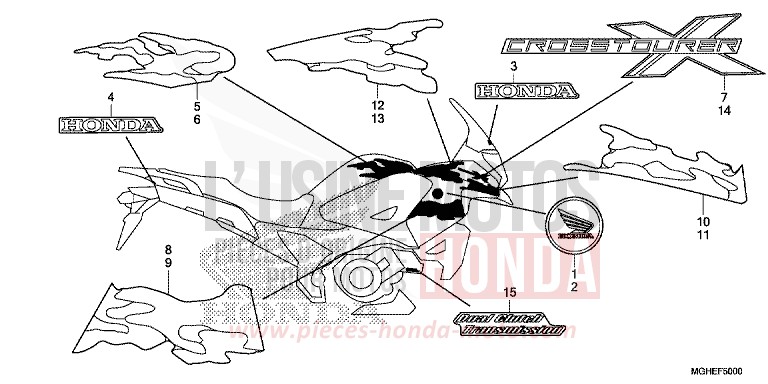 MARKE von VFR1200X "Crosstourer" Méca CANDY PROMINENCE RED (R342) von 2014